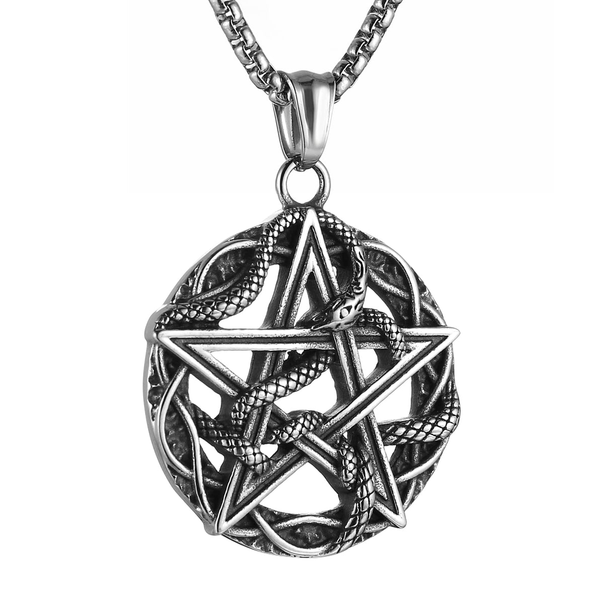 Gothic Snake Pendant - Serpent Ritual Necklace