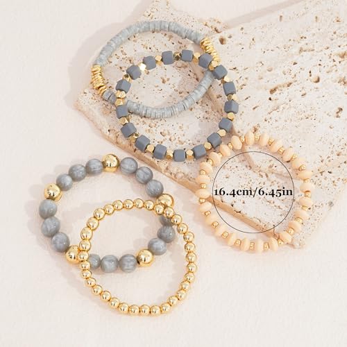 Boho Beaded Stretch Bracelets For Women Stackable Handmade Jewelry