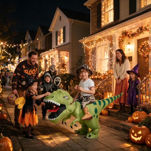 Inflatable Dinosaur Costume for Kids,Blow Up Halloween T Rex Suit