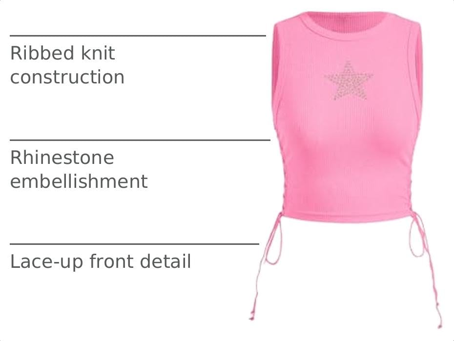 SOLY HUX Women's Tank Tops Y2K Summer Going Out Crop Top Concert Outfits