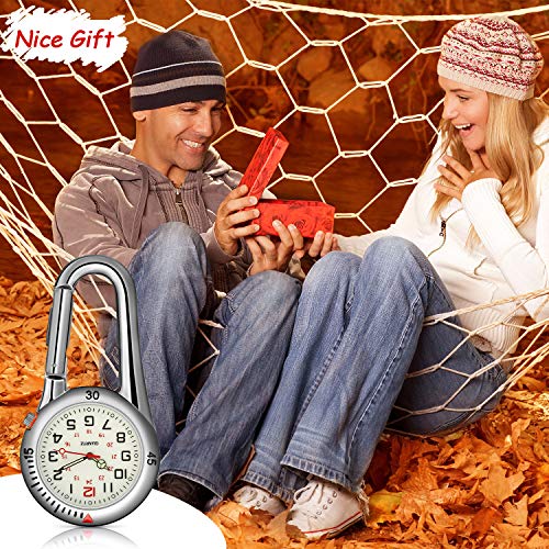 Hicarer 2 Pieces Clip on Quartz Watch Backpack Fob Belt Glow in The Da