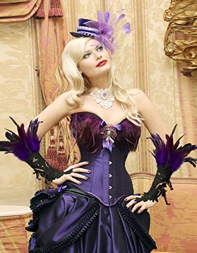 Feather Gloves Women Costume Wrist Cuffs