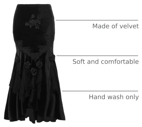 Women Gothic Pleated Skirt Steampunk High Waist Long Maxi Skirts