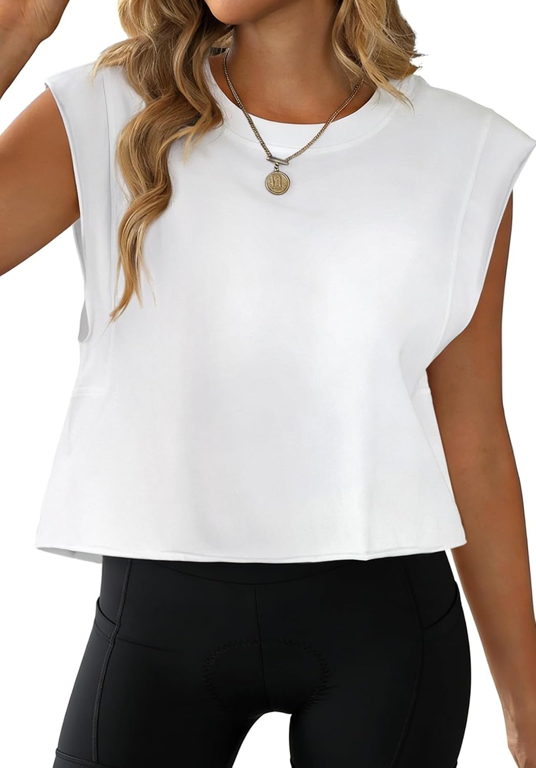 Remidoo Crop Tops for Women Casual Cropped Tank Top Summer Sleeveless Shirts