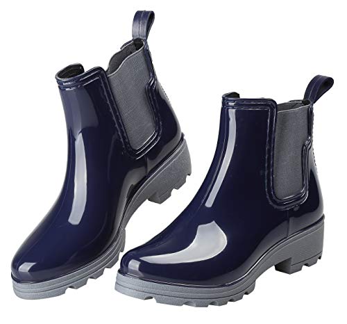 Women's Short Rain Boots Waterproof Slip On Ankle Chelsea Main image