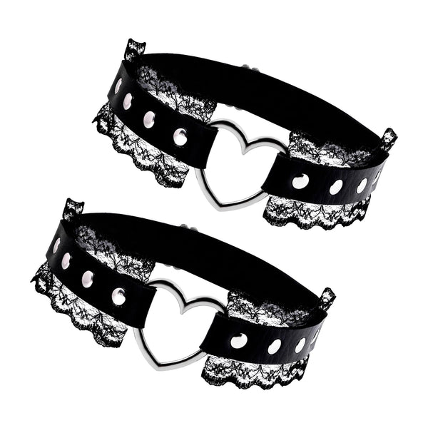 Leather Garter Belt for Women Girl Gothic Punk Harness Black