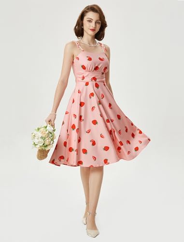 Summer Dress Spaghetti Strap Flowy Midi Beach Sundress Wedding Guest Cocktail Dress