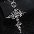 Skull Cross Necklace In Silver