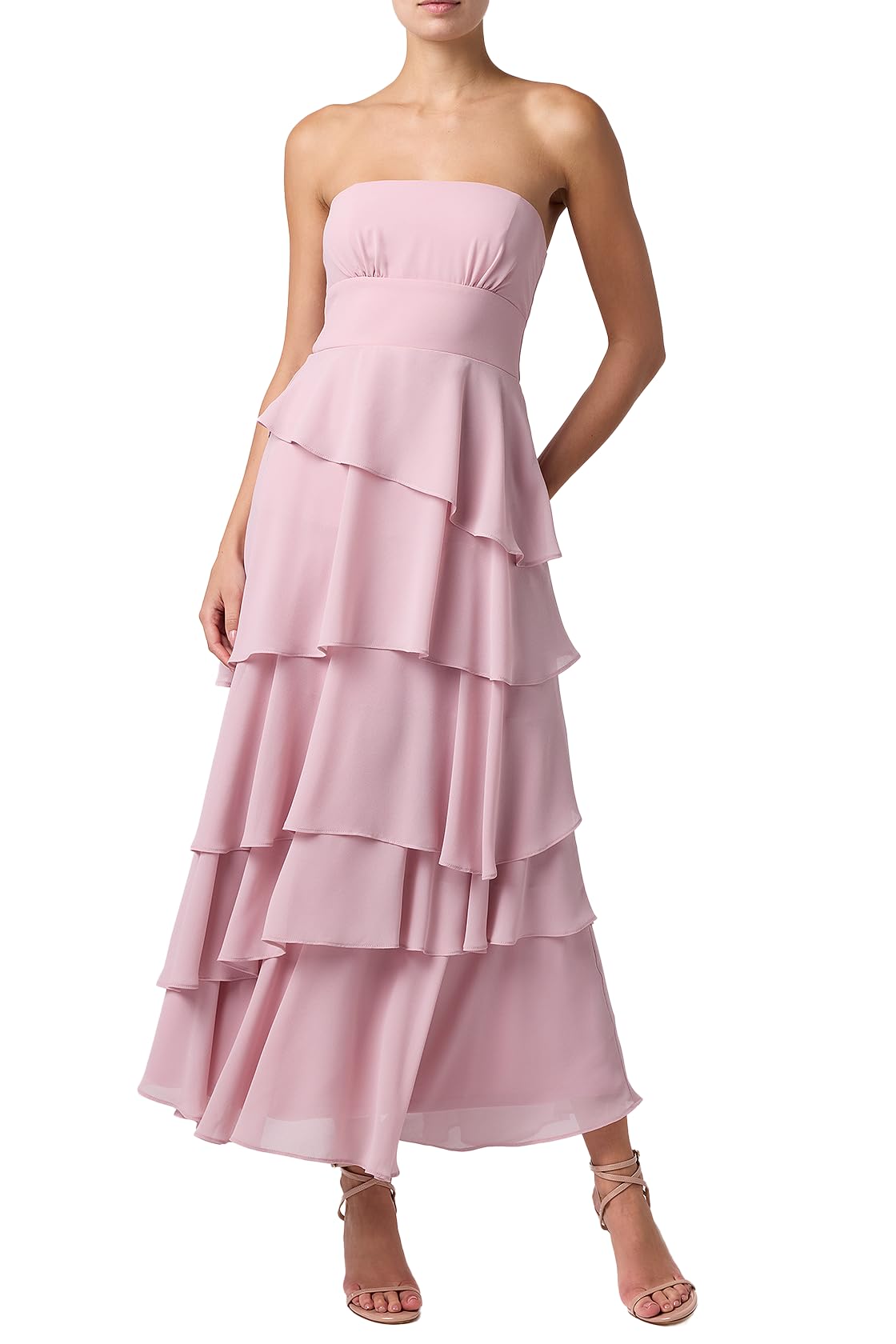 Lulus Jovie Tiered Women's Formal Midi Dress | Tiered Elegant Gown, Fall Wedding Guest & Formal Evening Midi Dress, Classy Engagement Party & Evening Party Attire
