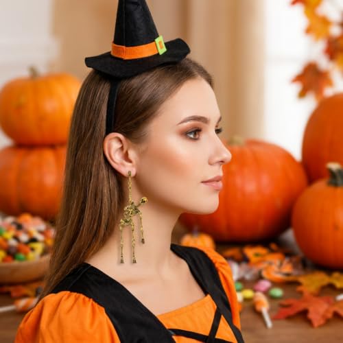 Halloween Skull Bat Dangle Drop Earrings for Women