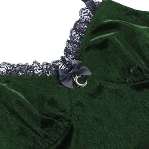 TSMNZMU Womens Gothic Velvet Dress Witchy Moon Charm Lolita Cami Dresses