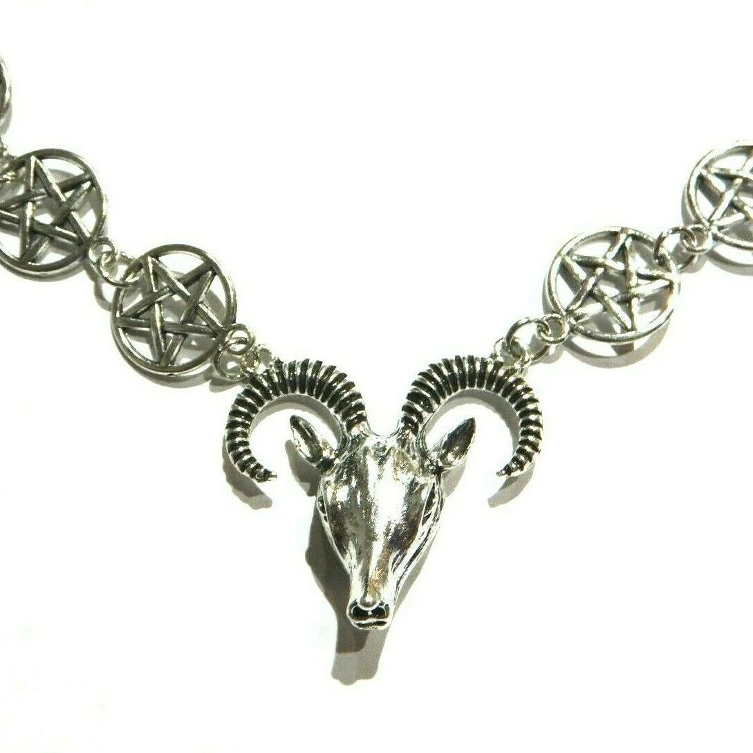 Pentagram Baphomet Necklace - Wiccan Pendant Jewelry