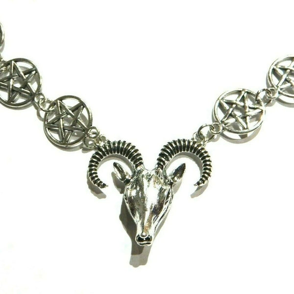 Pentagram Baphomet Necklace - Wiccan Pendant Jewelry