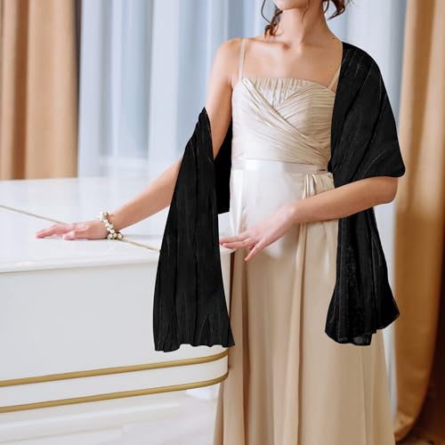 Wehhbtye Velvet Shawl and Wraps, Women's Scarves Wrap for Evening Dress, Elegant Lady Style Shawl Wraps for Dress Accessories