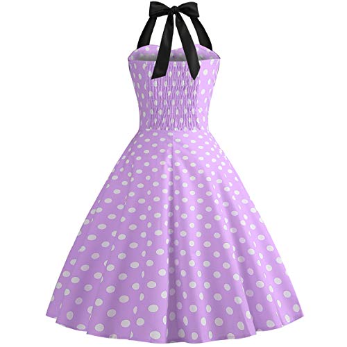 Floral Vintage Swing Dress - Halter Neck - 1950s Rockabilly Pin-Up Style