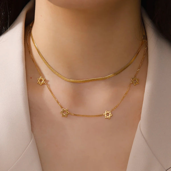 Star of David Necklace Pentagon Vintage
