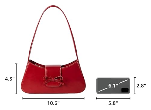 Shoulder Bag for Women — Trendy Y2K Patent Leather Bow Hobo