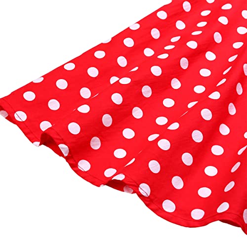 50s Vintage Polka Dot A-Line Pleated Midi Swing Skirt