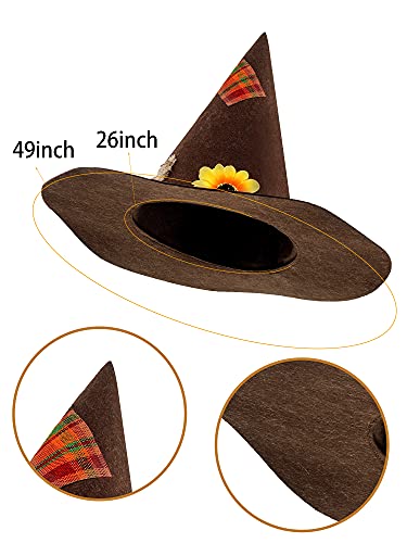 Geyoga 7 Pcs Scarecrow Costume Set Scarecrow Hat and Straw Kit