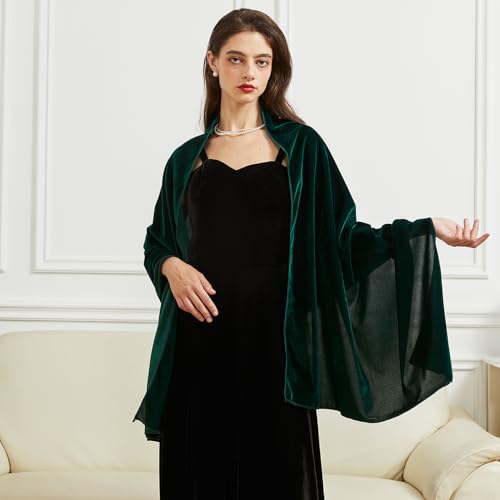 Huralona Women Velvet Shawl and Wrap Wedding Bridal Scarf for Evening Dress