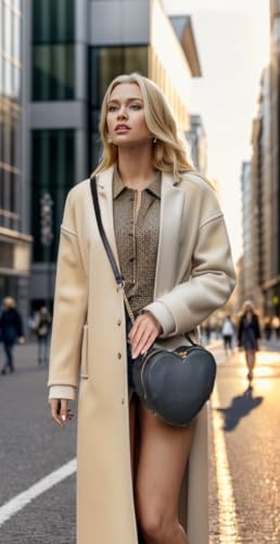 Heart-Shaped Zip-Around Crossbody Purse