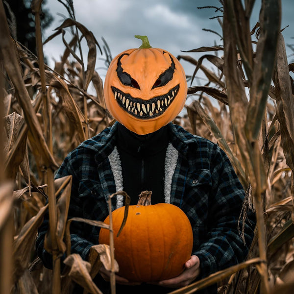 Creepy Pumpkin Mask, Scary Pumpkin Head Mask For Halloween Costume Party Props Adult Men Women