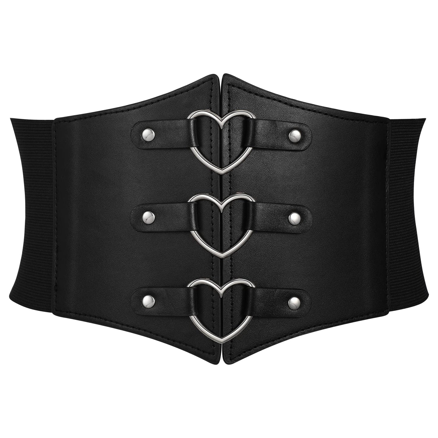 Metal Ring Wide Elastic Waspie Corset Belt
