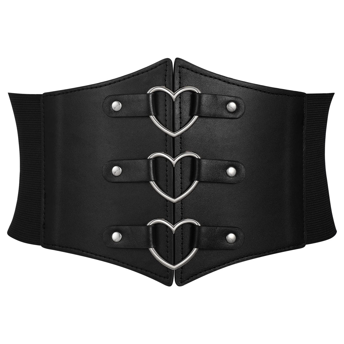 Metal Ring Wide Elastic Waspie Corset Belt