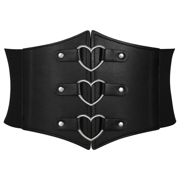 Metal Ring Wide Elastic Waspie Corset Belt