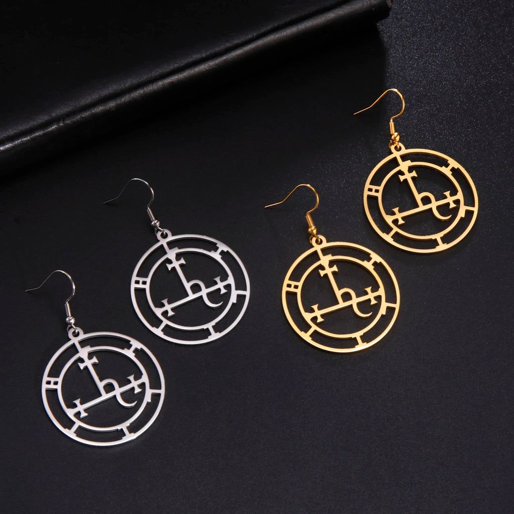 Demon Symbol Sigil of Lilith Magical Pendant Witchcraft Earrings
