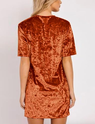 R.Vivimos Women's Crushed Velvet Short Sleeve Mini Dress Secondary image