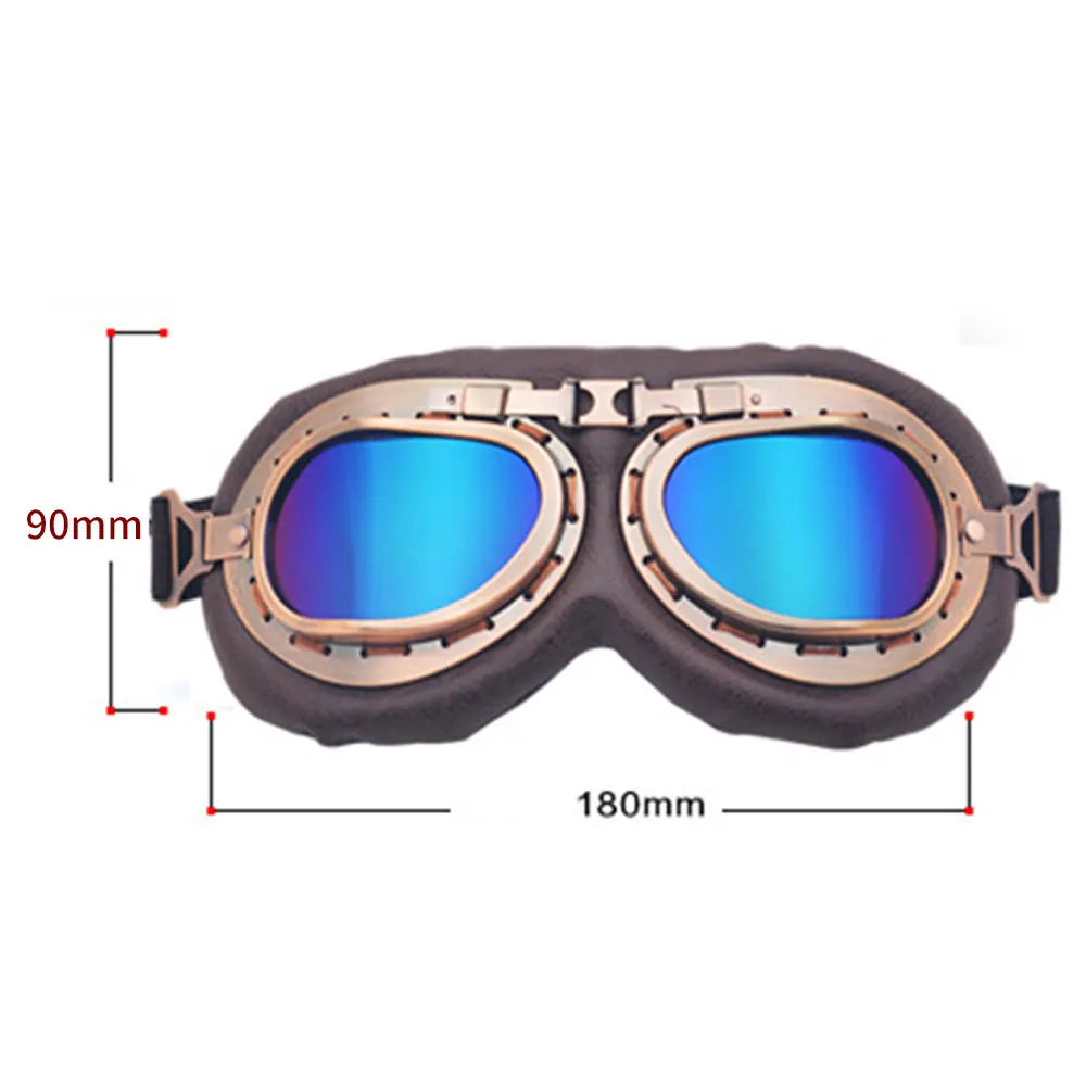 Vintage Copper Motorcycle Pilot Steampunk Goggles