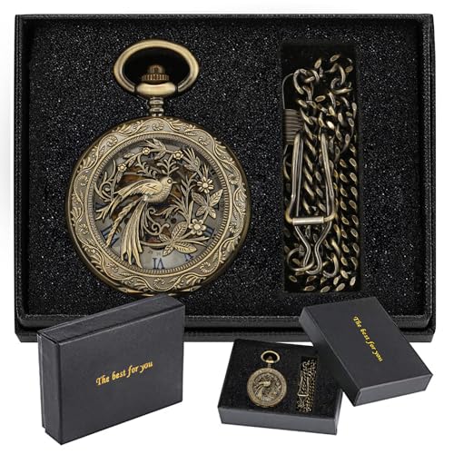 Bronze Eagle Mechanical Pocket Watch — Men's Roman Dial