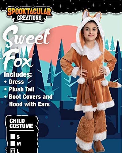Spooktacular Creations Halloween Fox Costume for Girls, Kids Fox Costume Child for Halloween Dress Up, Jungle-themed Party