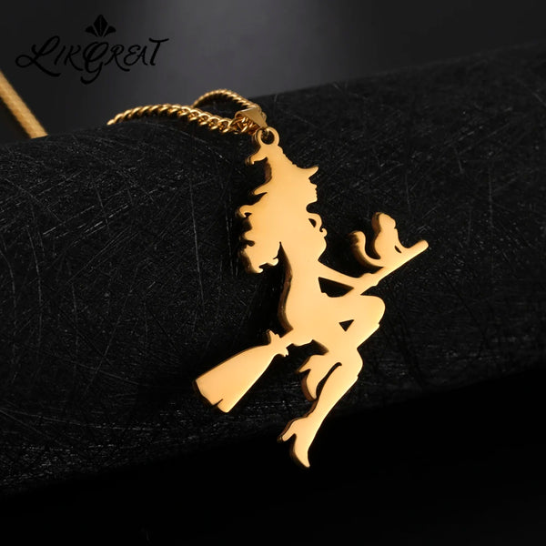 Mystical Cat Necklace - Witch Familiar Pendant