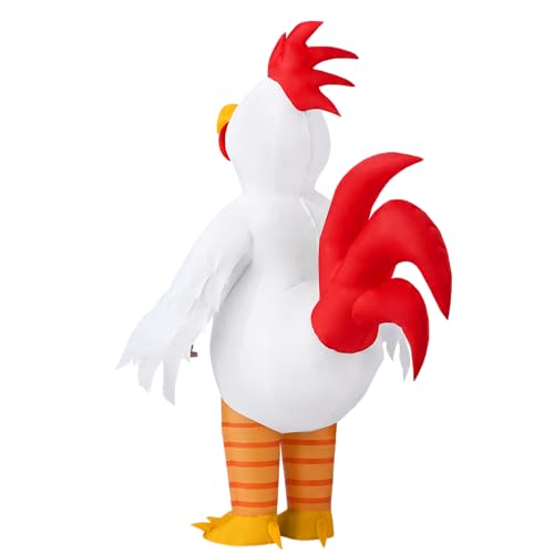 Spooktacular Creations Inflatable Chicken Costumes for Adults, Blow Up Rooster Costumes for Halloween Animal Cosplay Parties