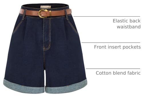 High-Waisted Wide-Leg Denim Shorts with Pockets
