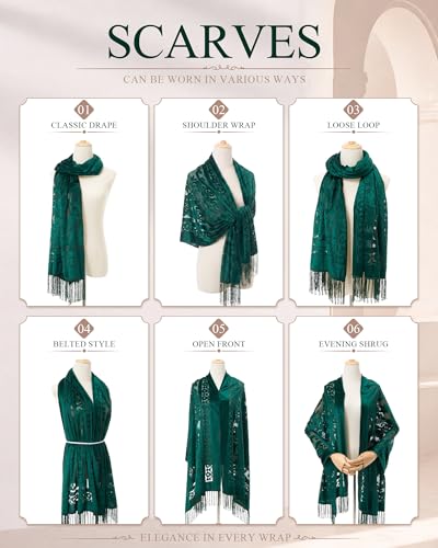 Glitopper Velvet Shawl and Wrap for Evening Dresses Formal Shawl