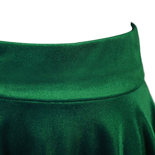 Urban CoCo Women's Crushed Velvet Mini Skater Skirt Pleated Stretchy A-Line