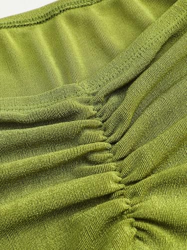 CIDER High Waist Skirts for Women Mermaid Skirt Fishtail Ruched Bodycon Long Maxi Skirt Lettuce Trim Stretchy