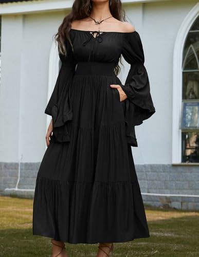 Scarlet Darkness Renaissance Dress Women Long Sleeve Off Shoulder Dresses