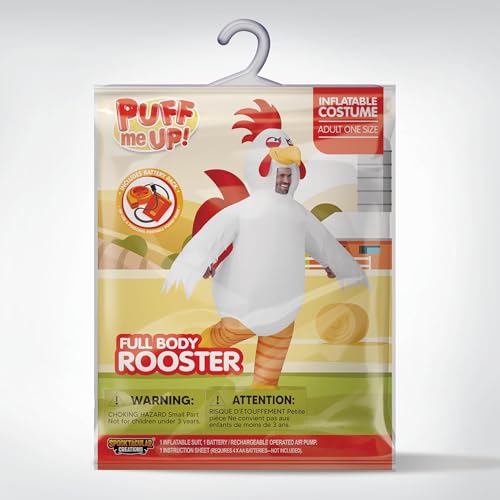 Spooktacular Creations Inflatable Chicken Costumes for Adults, Blow Up Rooster Costumes for Halloween Animal Cosplay Parties