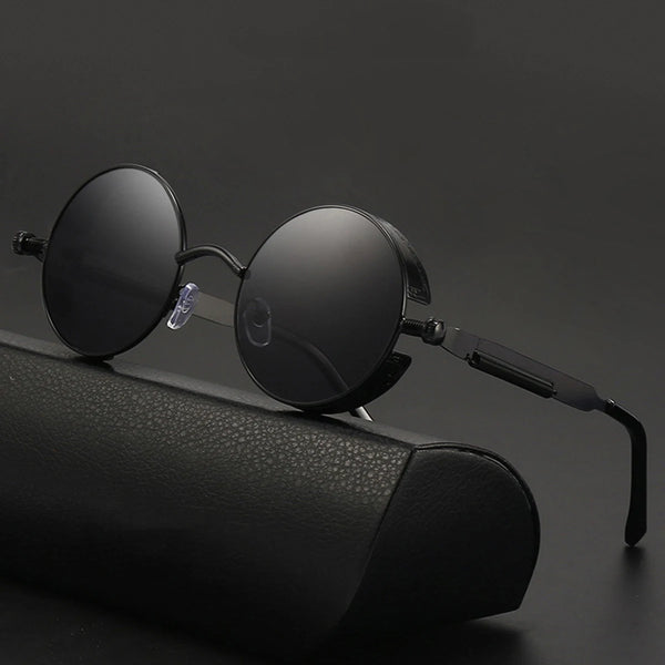 Round Reflective Retro Punk Sunglasses