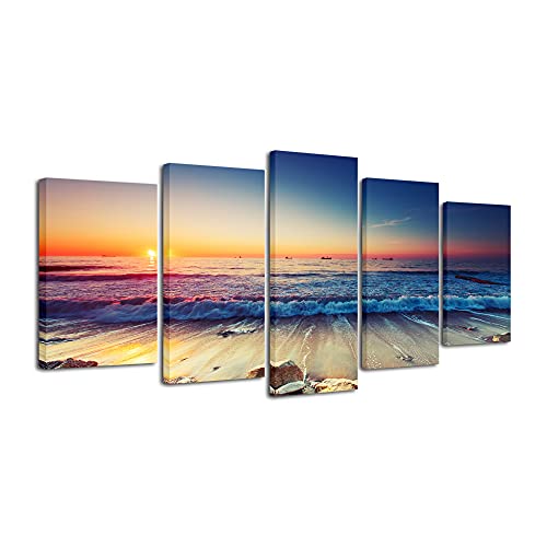 Ocean Seascape 5-Piece Modern Canvas Wall Art