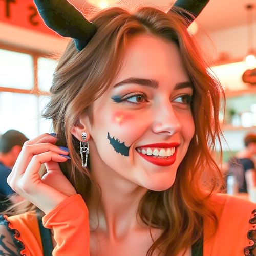 Halloween Earrings Skeleton Skull Dangle BOO Ghost Witch Tassel Terror Knife Earrings