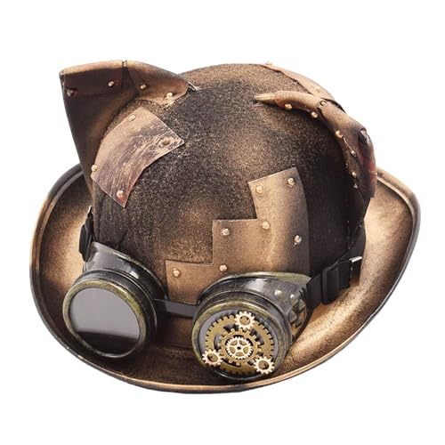 Steampunk Top Hat with Attached Goggles – Unisex