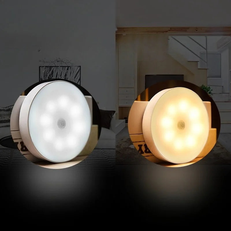 LED Smart Human Body Sensor Night Lamp Emergency Automatic Lighting USB Charging Wireless Magenti...