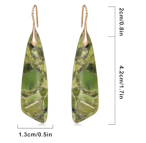 Natural Stone Triangle Boho Dangle Earrings