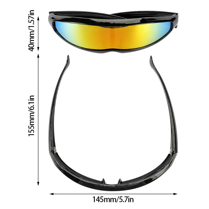 Futuristic Narrow Cyclops Mirror Sunglasses