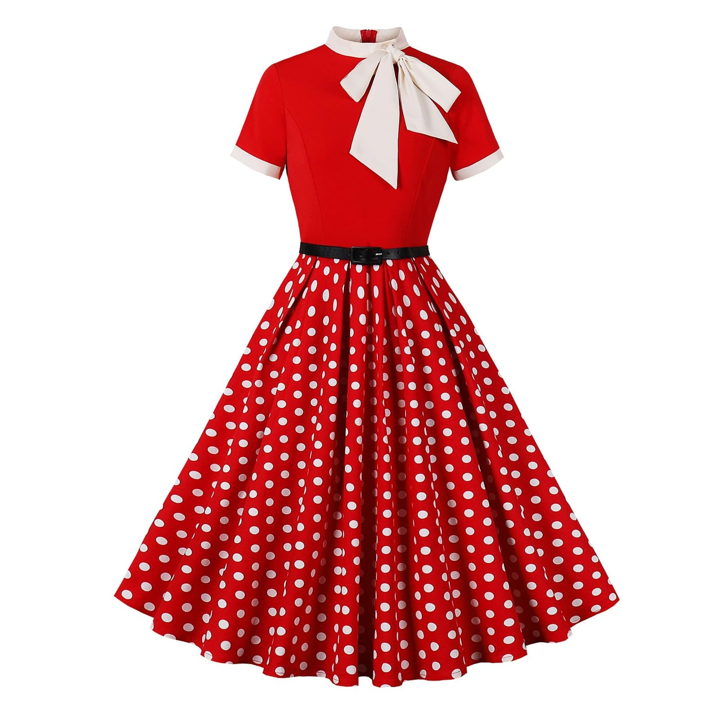 1950s Vintage Floral Cocktail Swing Dress — Short Sleeve A-Line